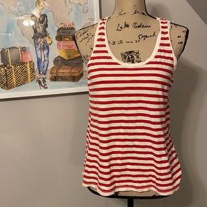Madewell red and white striped lightweight tank size small